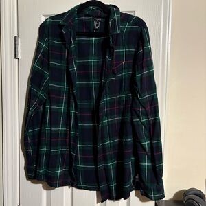 Plaid Shirt - Green and Red